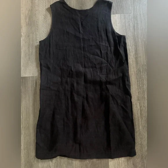 RUSS BERENS Vintage Black Linen Sleeveless Dress | Women’s Size Large - Picture 5 of 8